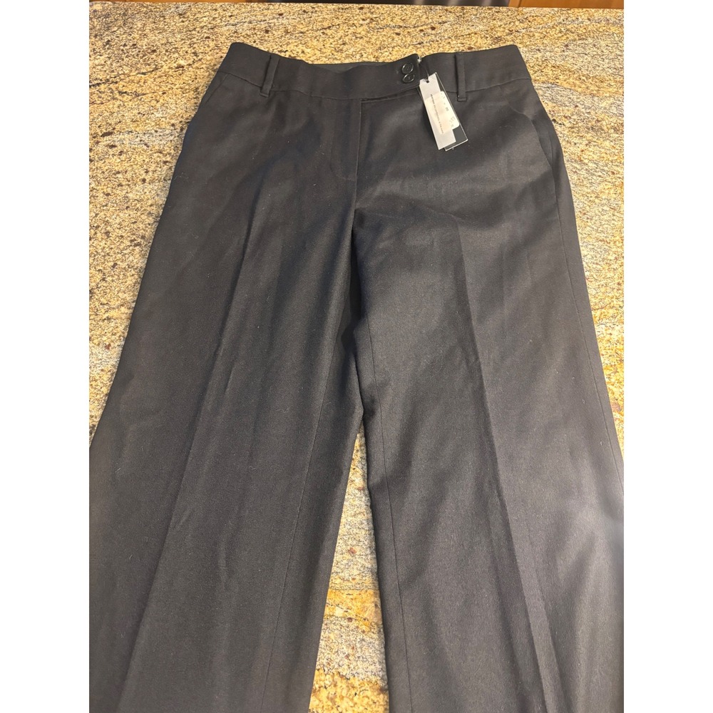 NWT Talbots Heritage Wide Leg Cropped Wool Blend Career Dress Pants‎ Black 6